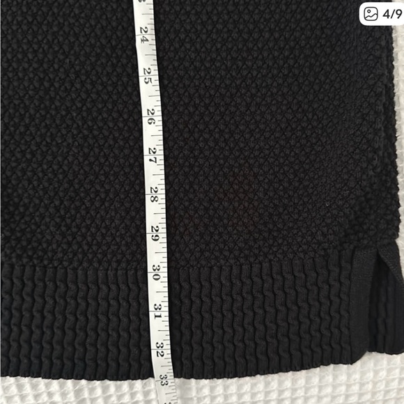 Lands End Black Cotton Tunic Sweater Large Tall - Picture 3 of 6